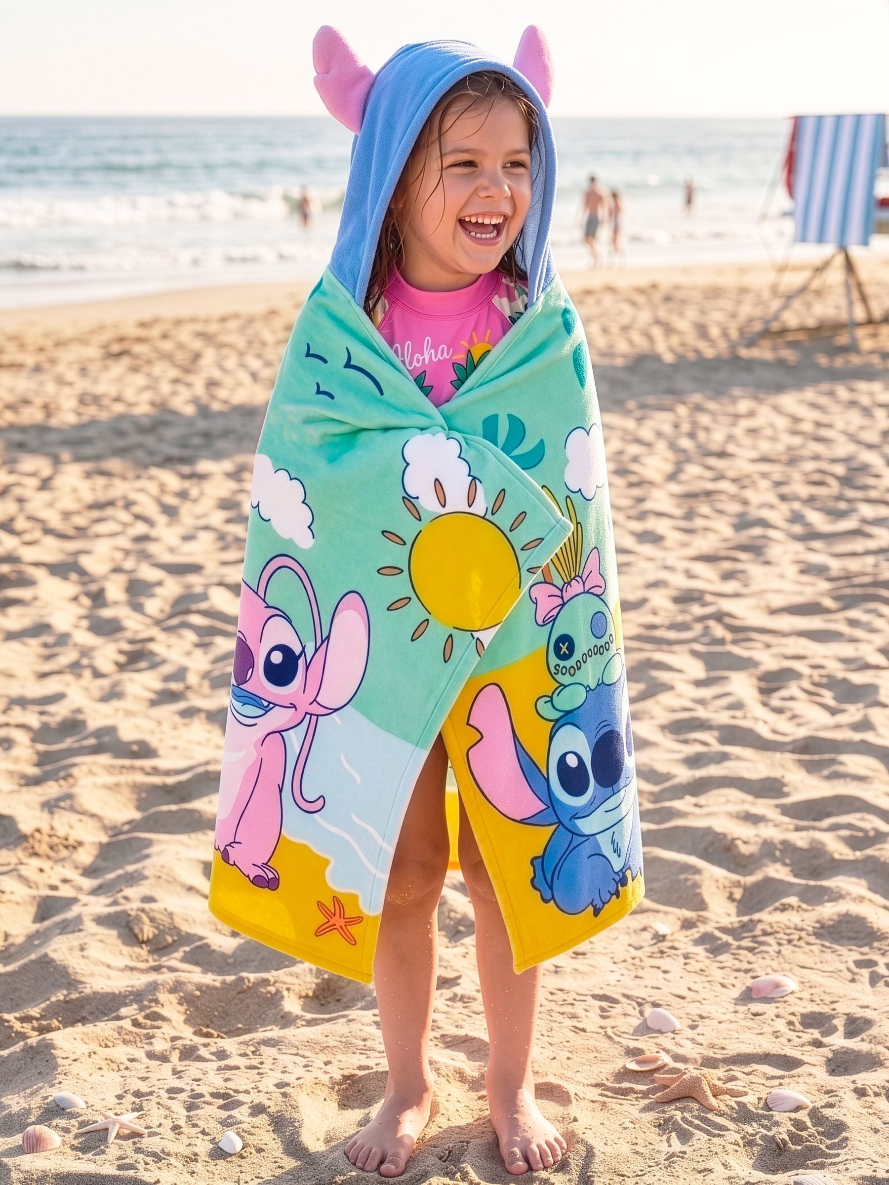 Buy Character Blue Disney Stitch And Angel Swimming And Bath Wrap