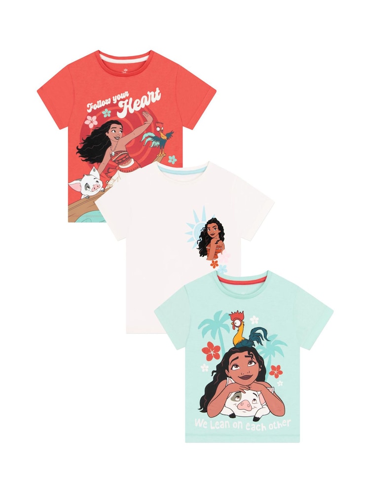 Character Orange Disney Moana T-Shirts 3 Pack - Image 1 of 5 Character Orange Disney Moana T-Shirts 3 Pack - Image 1 of 5