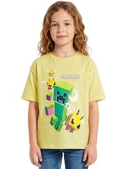 Character Yellow Minecraft Creeper Gaming T-Shirt - Image 1 of 9