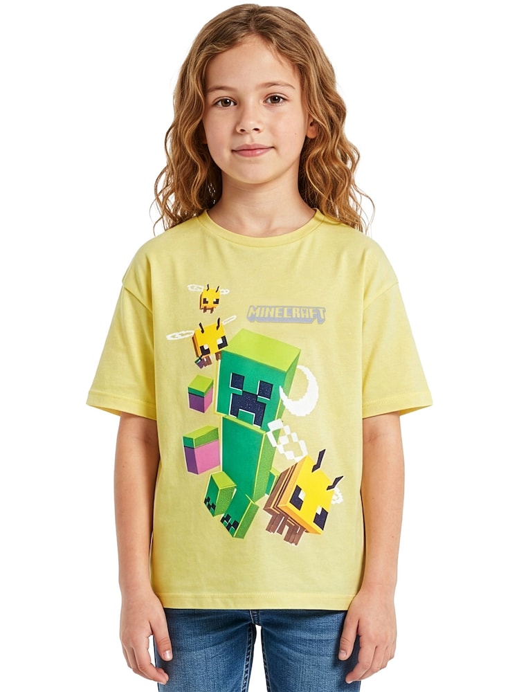 Character Yellow Minecraft Creeper Gaming T-Shirt - Image 1 of 9