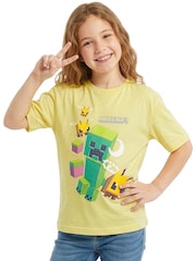 Character Yellow Minecraft Creeper Gaming T-Shirt - Image 4 of 9