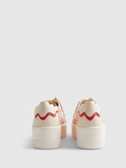 River Island White Cabbages and Roses Floral Print Wedge Trainers - Image 3 of 5