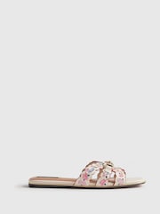 River Island Cabbages And Roses Floral Print Embroidered Flat Sandals - תמונה 2 מתוך 6