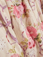 River Island Cream Cabbages and Roses Floral Print Ruffle Shorts - Image 6 of 6