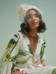 River Island White Edwina Pearl Fascinator Headband - Image 1 of 5