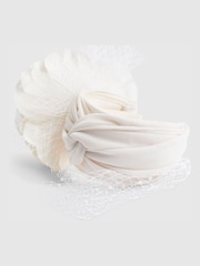 River Island White Edwina Pearl Fascinator Headband - Image 3 of 5