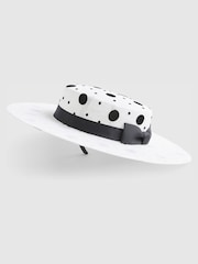 River Island White Edwina Polka Dot Boater Hat - Image 2 of 5