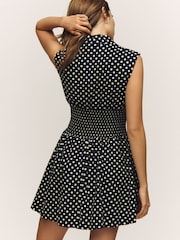 Anthropologie The Tommie Cap-Sleeve Smocked Front-Zip Shirt Linen Mini Edition Dress - Image 2 of 4