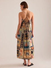 Anthropologie Lia Linen-Blend Beaded Strap Midi Dress - Image 2 of 4