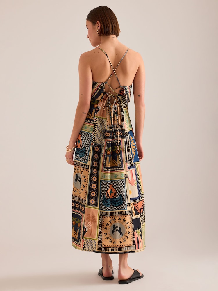 Anthropologie Lia Linen-Blend Beaded Strap Midi Dress - Image 2 of 4