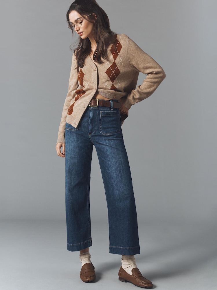 Anthropologie Blue Maeve The Colette Crop Wide-Leg Jeans - Image 1 of 4