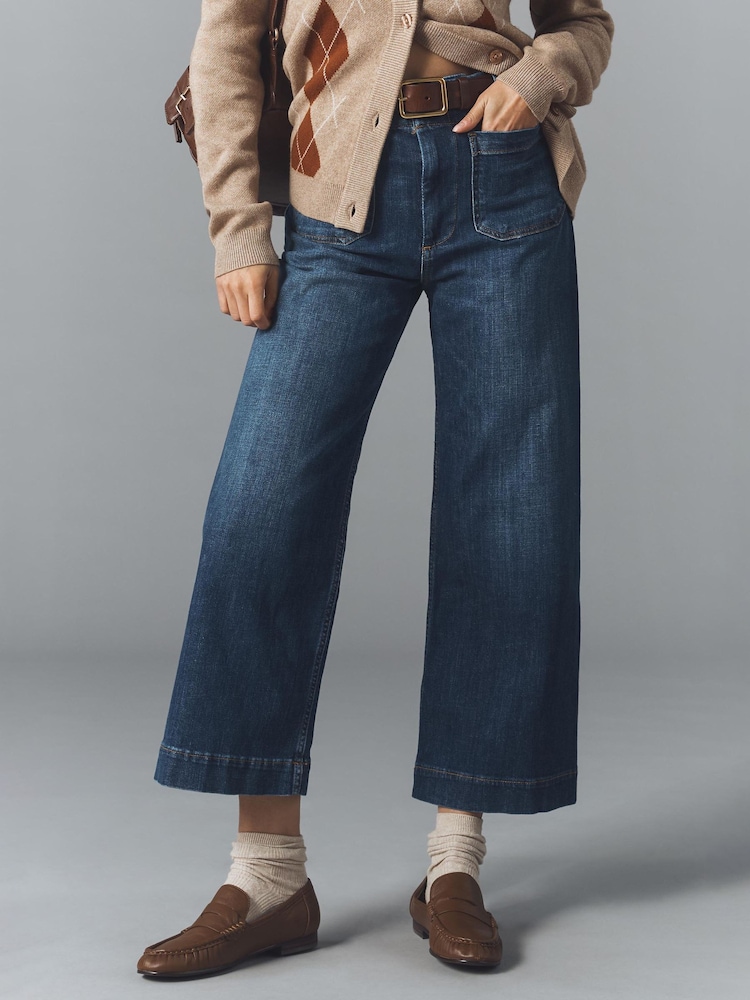 Anthropologie Blue Maeve The Colette Crop Wide-Leg Jeans - Image 2 of 4