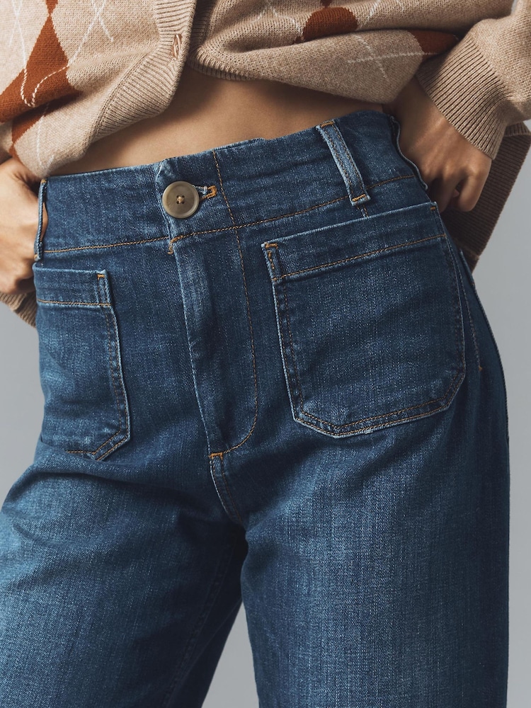 Anthropologie Blue Maeve The Colette Crop Wide-Leg Jeans - Image 4 of 4