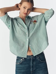 Anthropologie Maeve Embroidered Pocket Buttondown Shirt - Image 1 of 4