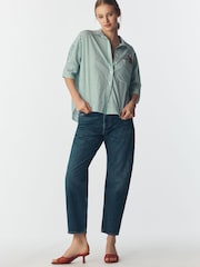 Anthropologie Maeve Embroidered Pocket Buttondown Shirt - Image 3 of 4