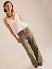 Anthropologie Green Maeve The Colette High Waisted Wide-Leg Trousers - Image 1 of 4