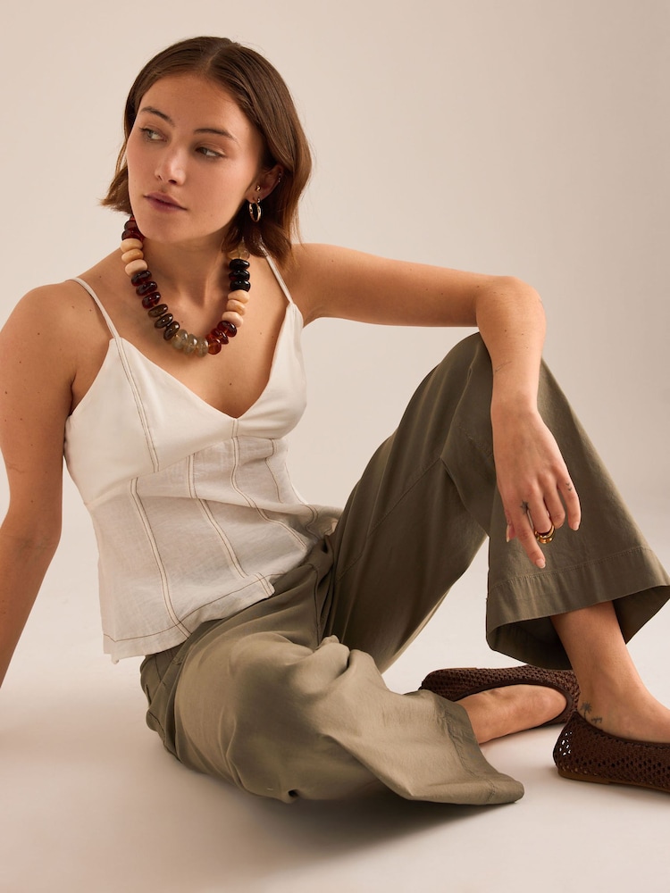 Anthropologie Green Maeve The Colette High Waisted Wide-Leg Trousers - Image 2 of 4 Anthropologie Green Maeve The Colette High Waisted Wide-Leg Trousers - Image 2 of 4