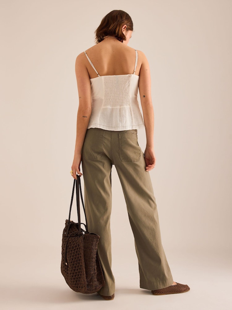 Anthropologie Green Maeve The Colette High Waisted Wide-Leg Trousers - Image 4 of 4 Anthropologie Green Maeve The Colette High Waisted Wide-Leg Trousers - Image 4 of 4