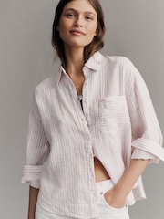 Anthropologie Maeve Shrunken Bennet Linen Buttondown Shirt - Image 1 of 3