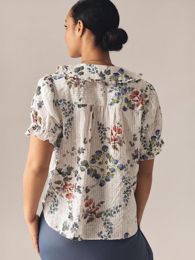 Anthropologie Cream Pilcro The Keira Collared Button-Front Blouse - Image 2 of 4