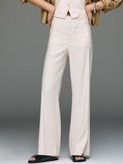 Anthropologie Maeve Jude Linen-Blend Stretch Trousers - תמונה 1 מתוך 3