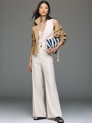 Anthropologie Maeve Jude Linen-Blend Stretch Trousers - תמונה 2 מתוך 3