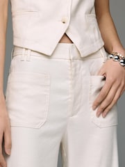 Anthropologie Maeve Jude Linen-Blend Stretch Trousers - תמונה 3 מתוך 3