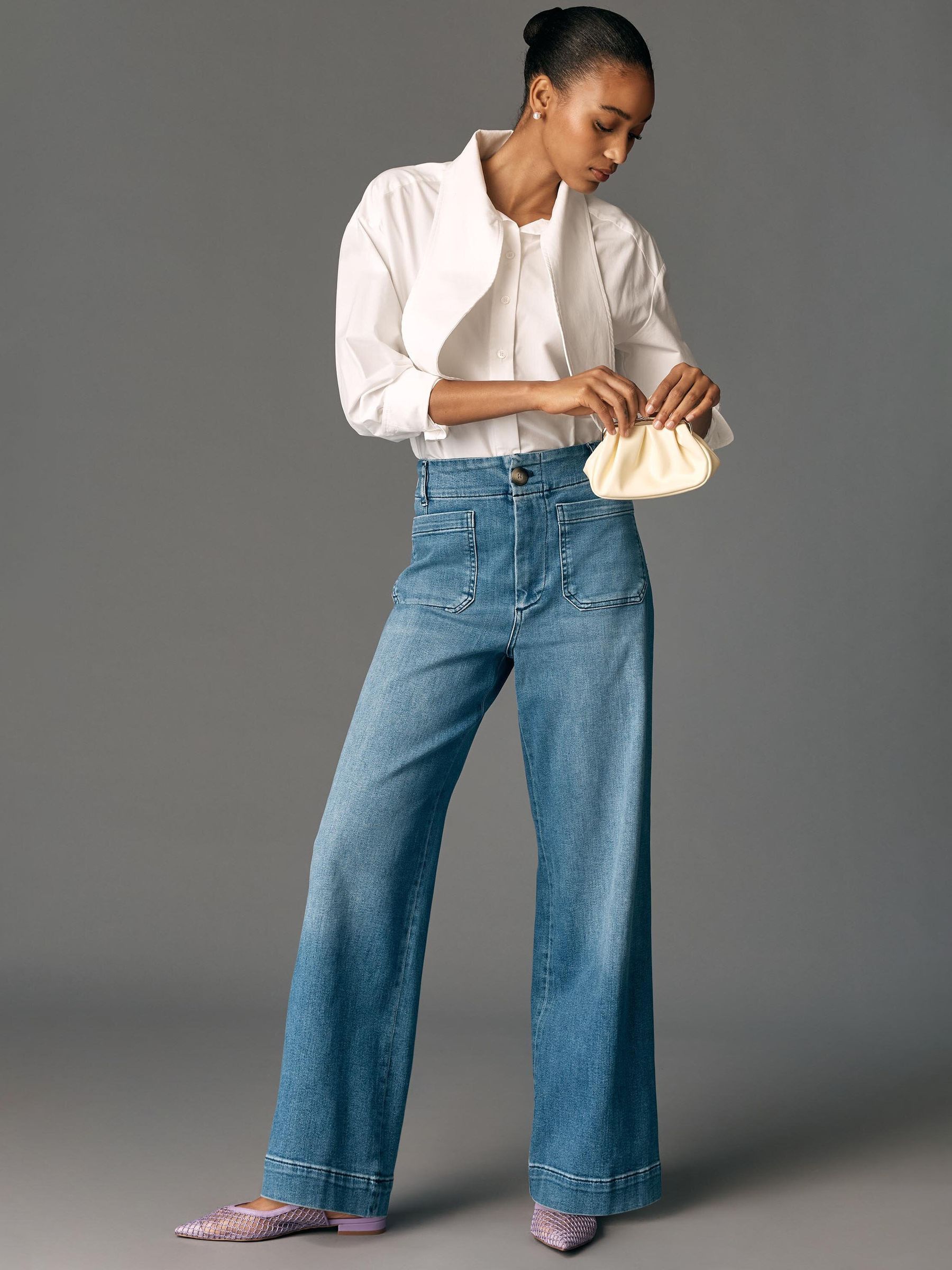 Buy Anthropologie Blue Maeve The Colette Full-Length Wide-Leg