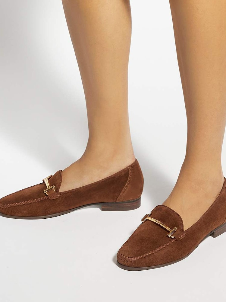 Dune London Brown Gilli T Loafers - Image 1 of 7