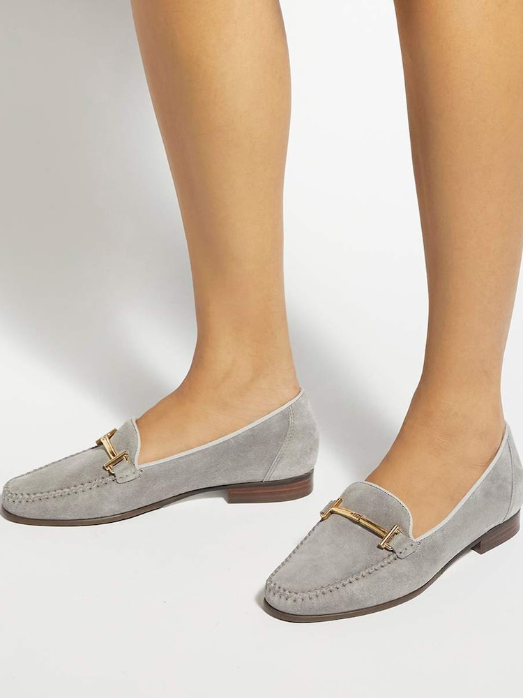 Dune London Grey Gilli T Loafers - Image 1 of 7