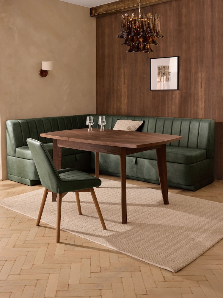 Easton Faux Leather Dark Green Easy Clean Anderson Storage Left Hand Corner Dining Bench - Image 2 of 12