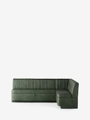 Easton Faux Leather Dark Green Easy Clean Anderson Storage Right Hand Corner Dining Bench - Image 7 of 11