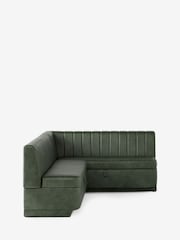 Easton Faux Leather Dark Green Easy Clean Anderson Storage Right Hand Corner Dining Bench - Image 8 of 11