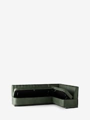 Easton Faux Leather Dark Green Easy Clean Anderson Storage Right Hand Corner Dining Bench - Image 9 of 11