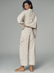 Anthropologie Natural Pilcro The Kayden Embroidered Carpenter Barrel Jeans - 圖片 3/4