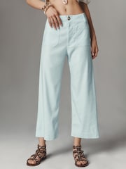 Anthropologie Maeve The Colette Cropped Wide-Leg Trousers: Linen Edition - Image 2 of 4