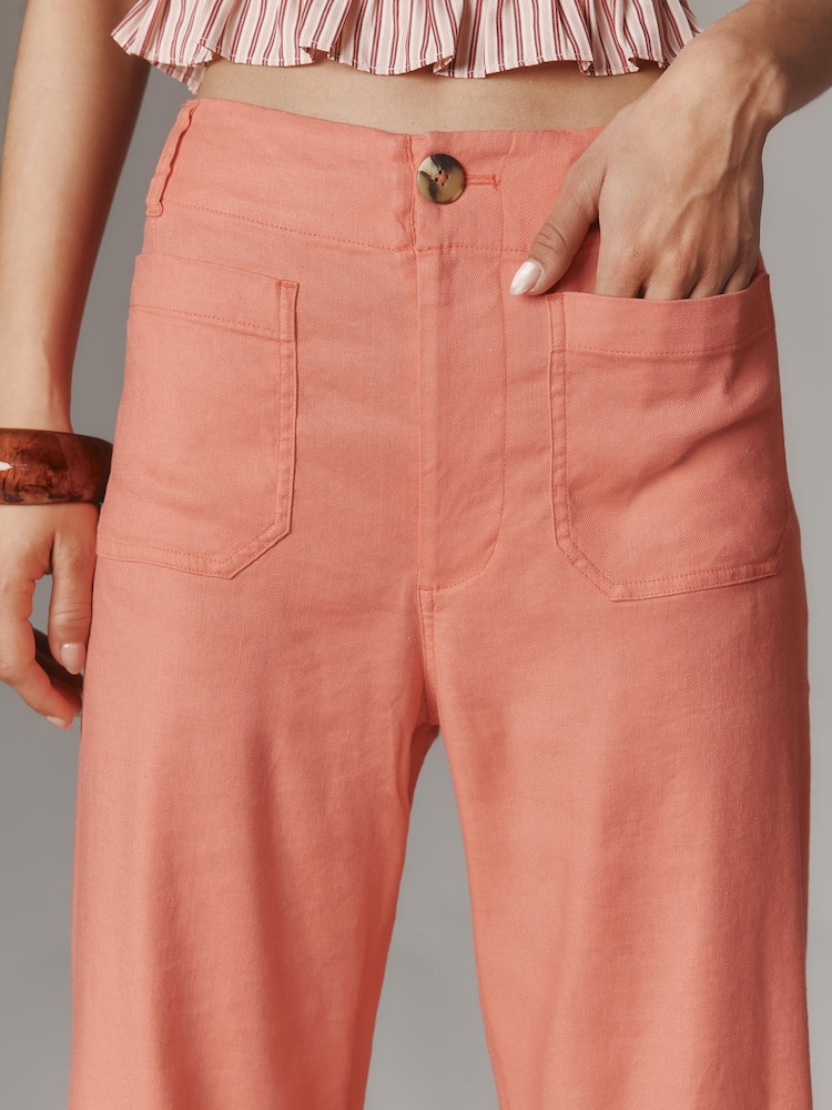 Anthropologie Maeve The Colette Cropped Wide-Leg Trousers: Linen Edition - Image 4 of 4