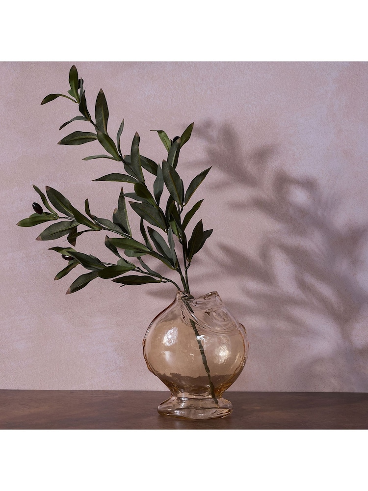 Widdop Clear Glass Fish Vase Round Shape - Image 1 of 5