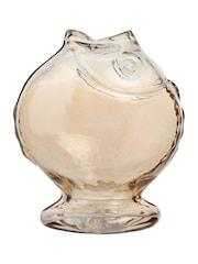 Widdop Clear Glass Fish Vase Round Shape - Image 3 of 5
