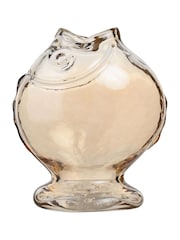 Widdop Clear Glass Fish Vase Round Shape - Image 5 of 5