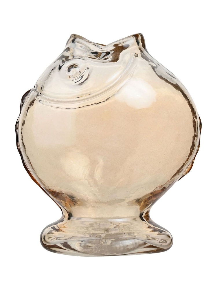 Widdop Clear Glass Fish Vase Round Shape - Image 5 of 5