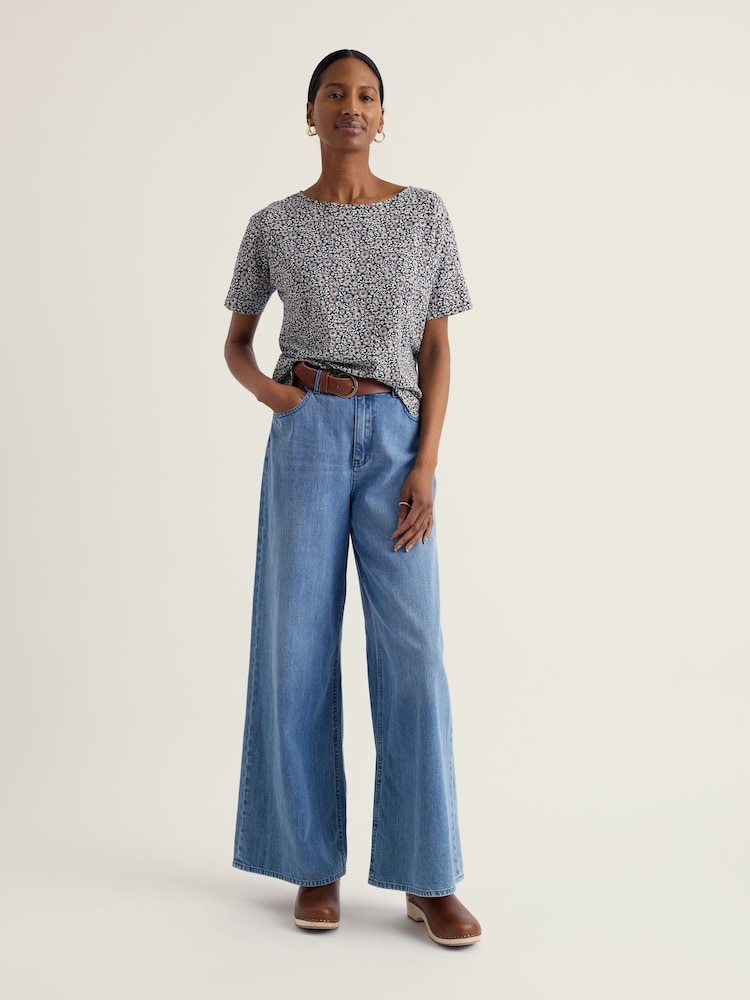 Seasalt Cornwall White Floral Bryher View T-Shirt - Image 2 of 5