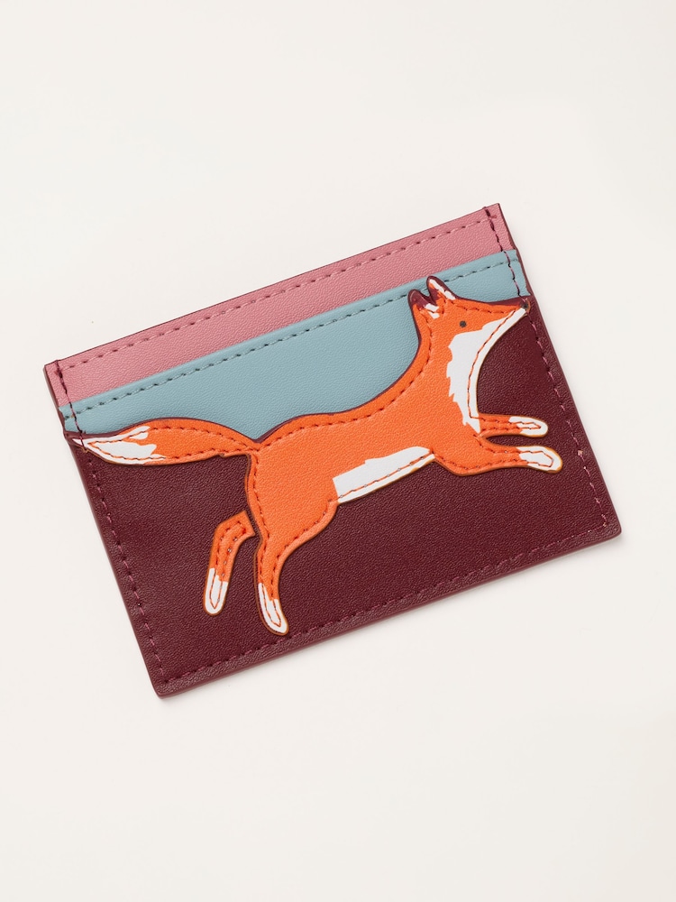 FatFace Burgundy Red Applique Fox Card Holder - Image 1 of 3 FatFace Burgundy Red Applique Fox Card Holder - Image 1 of 3