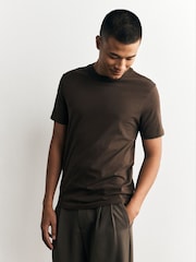 Black/White/Grey/Slate Grey/Stone/Brown Slim Fit Essential Cotton T-Shirts 6 Pack - Image 2 of 15