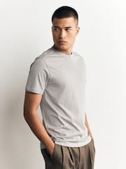 Black/White/Grey/Slate Grey/Stone/Brown Slim Fit Essential Cotton T-Shirts 6 Pack - Image 4 of 15