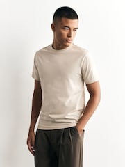 Black/White/Grey/Slate Grey/Stone/Brown Slim Fit Essential Cotton T-Shirts 6 Pack - Image 5 of 15