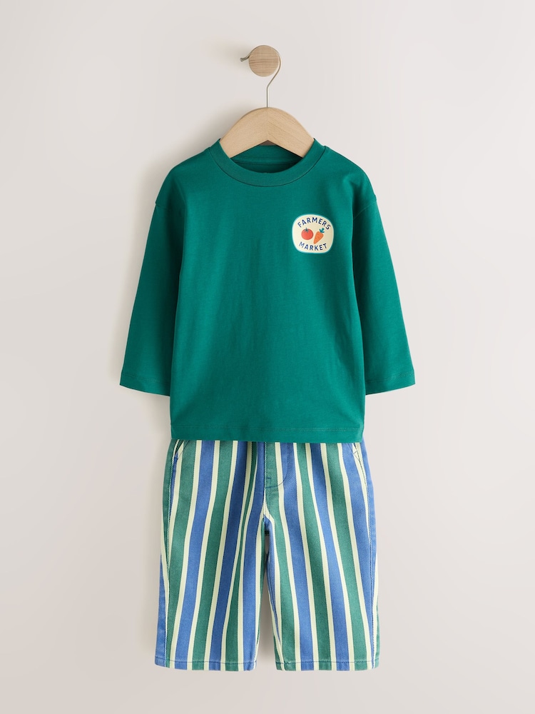 Teal Blue Long Sleeve Top and Trousers Set (3mths-7yrs) - Image 1 of 5 Teal Blue Long Sleeve Top and Trousers Set (3mths-7yrs) - Image 1 of 5