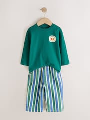 Teal Blue Long Sleeve Top and Trousers Set (3mths-7yrs) - Image 2 of 5