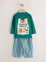 Teal Blue Long Sleeve Top and Trousers Set (3mths-7yrs) - Image 8 of 10