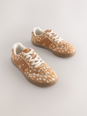 Brown Deer Print Leather Standard Fit (F) Retro Trainers - Image 1 of 5